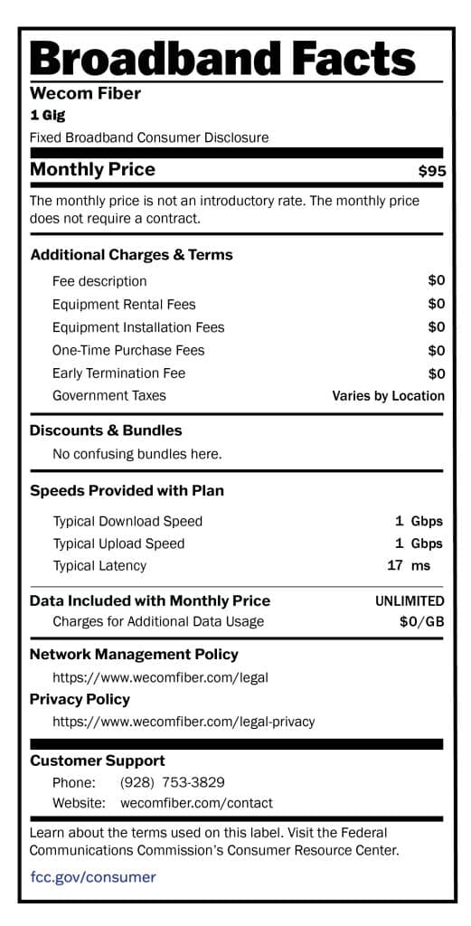 broadband consumer labels 2 a