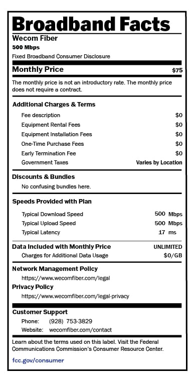 broadband consumer labels 1 a